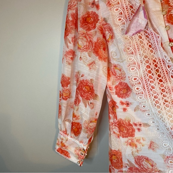 JJ’s Fairyland Floral and Lace Button-Up Dress Size L - Picture 7 of 15